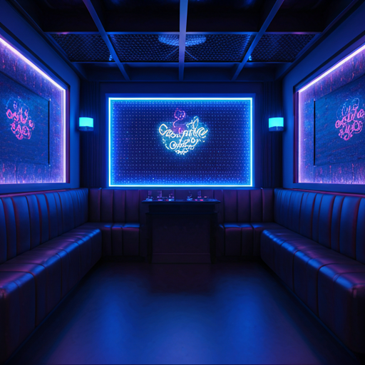 Modern neon KTV interior